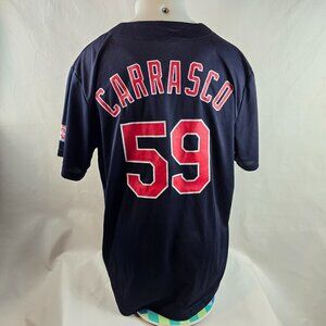 Carlos Carrasco Cleveland Indians Guardians Mens SGA MLB Baseball Jersey Size XL